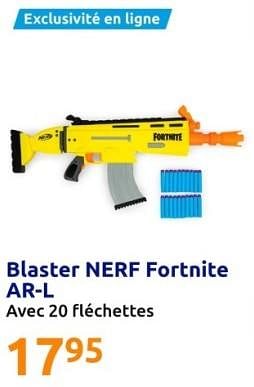 Promotions Blaster: nerf fortnite ar-l - Nerf - Valide de 15/11/2023 à 21/11/2023 chez Action