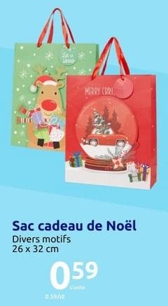 Promotions Sac cadeau de noél - Produit Maison - Action - Valide de 15/11/2023 à 21/11/2023 chez Action