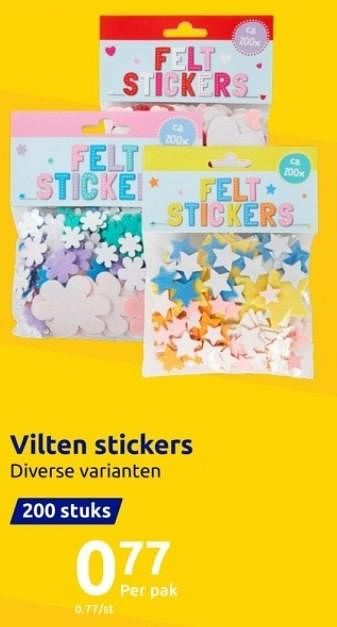 Promoties Vilten stickers - Huismerk - Action - Geldig van 15/11/2023 tot 21/11/2023 bij Action