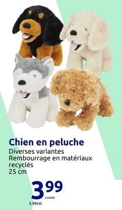 Promotions Chien en peluche - Produit Maison - Action - Valide de 15/11/2023 à 21/11/2023 chez Action