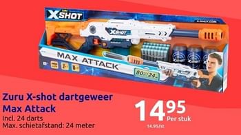 Promoties Zuru x-shot dartgeweer max attack - Zuru - Geldig van 15/11/2023 tot 21/11/2023 bij Action