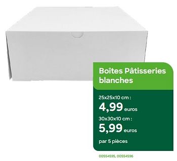Promotions Boîtes pâtisseries blanches - Produit Maison - Ava - Valide de 01/11/2023 à 30/11/2023 chez Ava