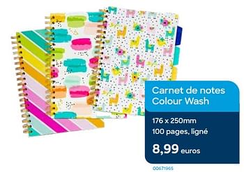 Promotions Carnet de notes colour wash - Produit Maison - Ava - Valide de 01/11/2023 à 30/11/2023 chez Ava
