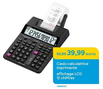 Promotions Casio calculatrice imprimante affichage lcd - Casio - Valide de 01/11/2023 à 30/11/2023 chez Ava