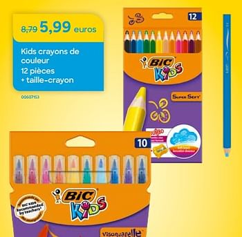 Promotions Kids crayons de couleur + taille-crayon - BIC - Valide de 01/11/2023 à 30/11/2023 chez Ava