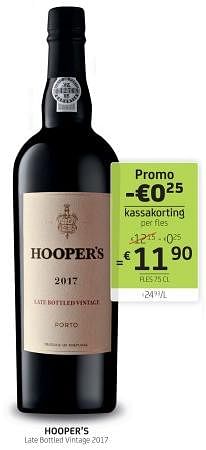 Promoties Hooper’s late bottled vintage 2017 - Rode wijnen - Geldig van 17/11/2023 tot 30/11/2023 bij BelBev