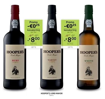 Promoties Hooper’s lord mayor tawny - Rode wijnen - Geldig van 17/11/2023 tot 30/11/2023 bij BelBev