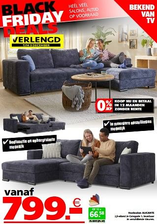Promoties Hoeksalon alicante - Huismerk - Seats and Sofas - Geldig van 25/11/2023 tot 03/12/2023 bij Seats and Sofas