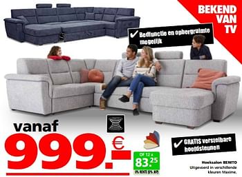 Promoties Hoeksalon benito - Huismerk - Seats and Sofas - Geldig van 25/11/2023 tot 03/12/2023 bij Seats and Sofas