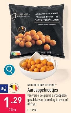 Promoties Aardappelnootjes - Gourmet Finest Cuisine - Geldig van 27/11/2023 tot 08/12/2023 bij Aldi