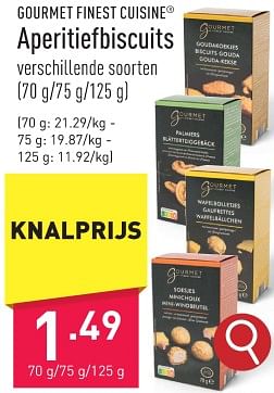 Promoties Aperitiefbiscuits - Gourmet Finest Cuisine - Geldig van 01/12/2023 tot 08/12/2023 bij Aldi