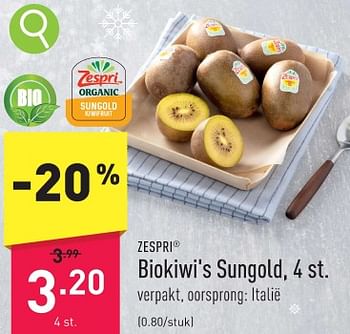 Promoties Biokiwi`s sungold - Zespri - Geldig van 27/11/2023 tot 02/12/2023 bij Aldi