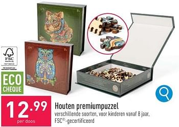 Promoties Houten premiumpuzzel - Huismerk - Aldi - Geldig van 29/11/2023 tot 08/12/2023 bij Aldi