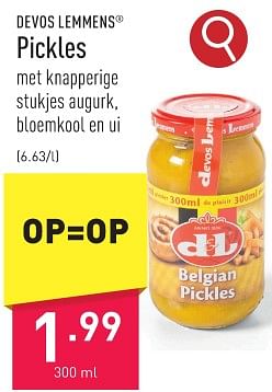 Promoties Pickles - Devos Lemmens - Geldig van 01/12/2023 tot 08/12/2023 bij Aldi