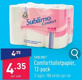 Promoties Comforttoiletpapier - Sublimo - Geldig van 02/12/2023 tot 08/12/2023 bij Aldi