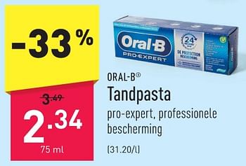 Promoties Tandpasta - Oral-B - Geldig van 02/12/2023 tot 08/12/2023 bij Aldi