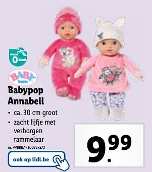 Promotions Babypop annabell - Baby Born - Valide de 29/11/2023 à 05/12/2023 chez Lidl