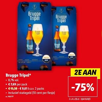 Promoties Brugge tripel - Brugge Tripel - Geldig van 29/11/2023 tot 05/12/2023 bij Lidl