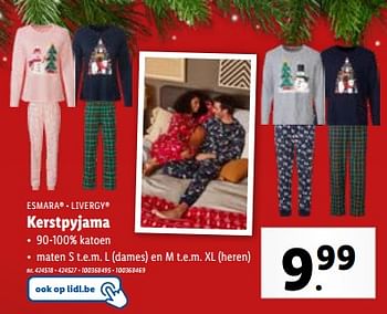 Promoties Kerstpyjama - Huismerk - Lidl - Geldig van 29/11/2023 tot 05/12/2023 bij Lidl