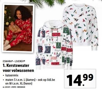 Promoties Kerstsweater voor volwassenen - Huismerk - Lidl - Geldig van 29/11/2023 tot 05/12/2023 bij Lidl