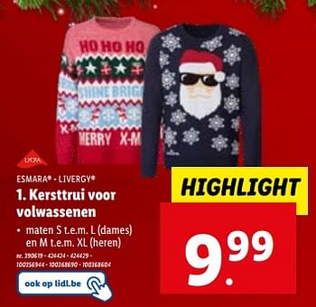 Promoties Kersttrui voor volwassenen - Huismerk - Lidl - Geldig van 29/11/2023 tot 05/12/2023 bij Lidl