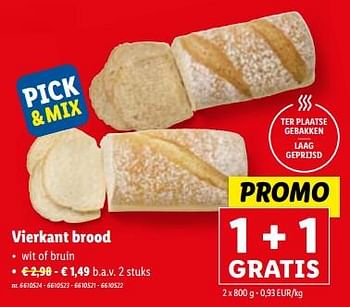 Promoties Vierkant brood - Huismerk - Lidl - Geldig van 29/11/2023 tot 05/12/2023 bij Lidl