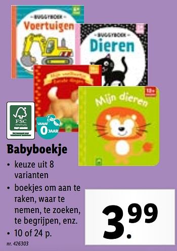 Promoties Babyboekje - Huismerk - Lidl - Geldig van 29/11/2023 tot 05/12/2023 bij Lidl
