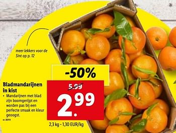 Promoties Bladmandarijnen in kist - Huismerk - Lidl - Geldig van 29/11/2023 tot 05/12/2023 bij Lidl