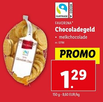 Promoties Chocoladegeld - Favorina - Geldig van 29/11/2023 tot 05/12/2023 bij Lidl