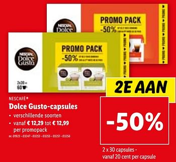 Promoties Dolce gusto-capsules - Nescafe - Geldig van 29/11/2023 tot 05/12/2023 bij Lidl