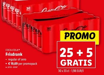 Promoties Frisdrank - Coca Cola - Geldig van 29/11/2023 tot 05/12/2023 bij Lidl