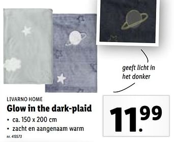 Promoties Glow in the dark-plaid - Livarno - Geldig van 29/11/2023 tot 05/12/2023 bij Lidl