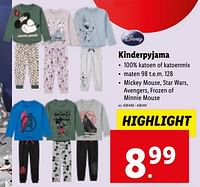 Promoties Kinderpyjama - Disney - Geldig van 29/11/2023 tot 05/12/2023 bij Lidl
