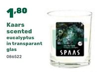 Promoties Kaars scented eucalyptus - Spaas - Geldig van 07/11/2023 tot 06/01/2024 bij Happyland