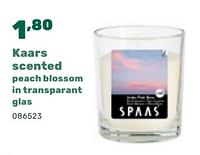 Promoties Kaars scented peach blossom - Spaas - Geldig van 07/11/2023 tot 06/01/2024 bij Happyland