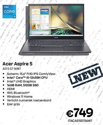 Promoties Acer aspire 5 a515-57-56w7 - Acer - Geldig van 01/11/2023 tot 30/11/2023 bij Compudeals