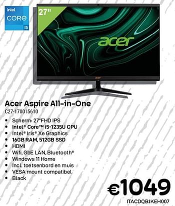 Promoties Acer aspire all-in-one c27-1700 i5610 - Acer - Geldig van 01/11/2023 tot 30/11/2023 bij Compudeals