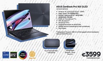 Promoties Asus zenbook pro 16x oled ux7602vi-my043x - Asus - Geldig van 01/11/2023 tot 30/11/2023 bij Compudeals