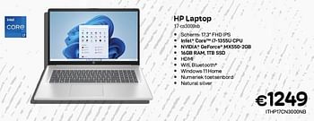 Promoties Hp laptop 17-cn3000nb - HP - Geldig van 01/11/2023 tot 30/11/2023 bij Compudeals