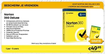 Promoties Norton 360 deluxe - Norton - Geldig van 01/11/2023 tot 30/11/2023 bij Compudeals