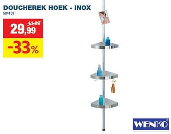 Promoties Doucherek hoek - inox - Wenko - Geldig van 15/11/2023 tot 03/12/2023 bij Hubo