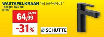 Promoties Wastafelkraan elephant - Schütte - Geldig van 15/11/2023 tot 03/12/2023 bij Hubo
