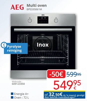 Promoties Aeg multi oven bps335061m - AEG - Geldig van 12/11/2023 tot 30/11/2023 bij Eldi