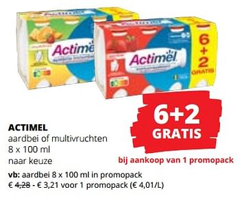 Promoties Actimel aardbei - Danone - Geldig van 16/11/2023 tot 29/11/2023 bij Spar (Colruytgroup)
