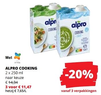 Promoties Alpro cooking - Alpro - Geldig van 16/11/2023 tot 29/11/2023 bij Spar (Colruytgroup)