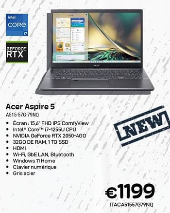 Promotions Acer aspire 5 as15-57g-79nq - Acer - Valide de 01/11/2023 à 30/11/2023 chez Compudeals