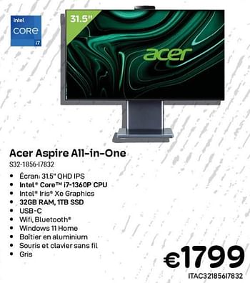 Promotions Acer aspire all-in-one s32-1856 17832 - Acer - Valide de 01/11/2023 à 30/11/2023 chez Compudeals