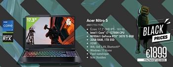 Promotions Acer nitro 5 an517-55-77q6 - Acer - Valide de 01/11/2023 à 30/11/2023 chez Compudeals