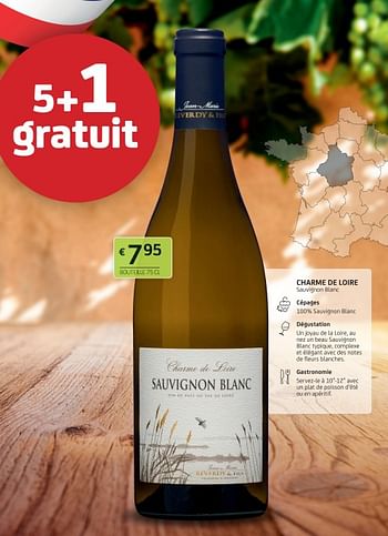 Promotions Charme de loire sauvignon blanc - Vins blancs - Valide de 17/11/2023 à 30/11/2023 chez BelBev