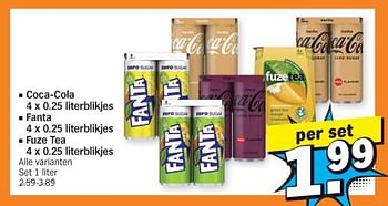 Promoties Coca-cola fanta fuze tea - Huismerk - Albert Heijn - Geldig van 27/11/2023 tot 03/12/2023 bij Albert Heijn